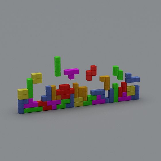 Colorful Brick Wall 3D model