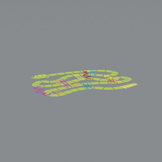 Colorful Snakes and Ladders Game 3D Model