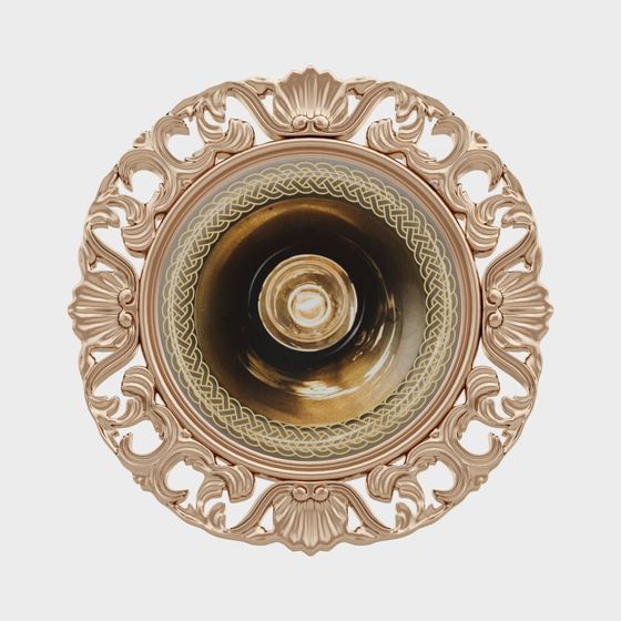 Ornate Golden Lace Plate 3D model for Creative Projects