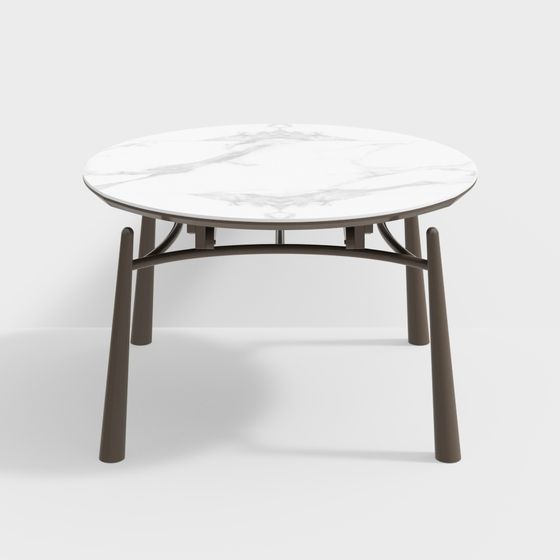 Elegant Low-Poly Round Table 3D model for Modern Spaces