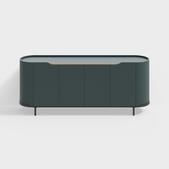 Stylish Green Sideboard 3D model for Modern Interiors