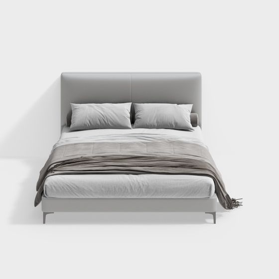 Elegant Modern Minimalist Bed 3D model