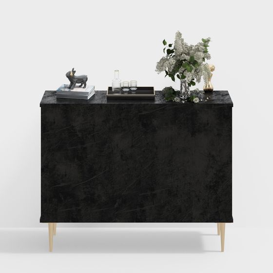 Urban Black Gold Sideboard 3D model