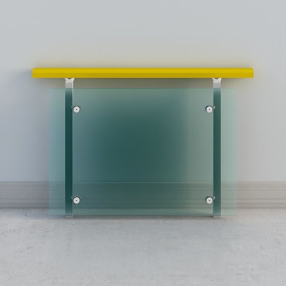 Stylish Glass Railing 3D model for Modern Interiors