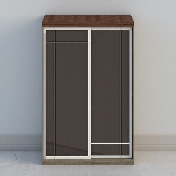 Stylish Low-Poly Wardrobe 3D model for Interiors