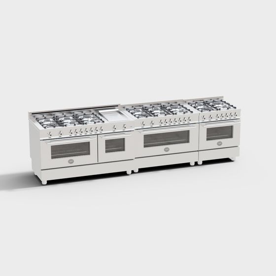 Modern Stainless Steel Stove 3D model