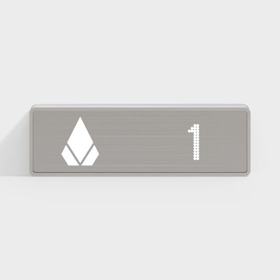 Minimalist Gray Metal House Number 3D model