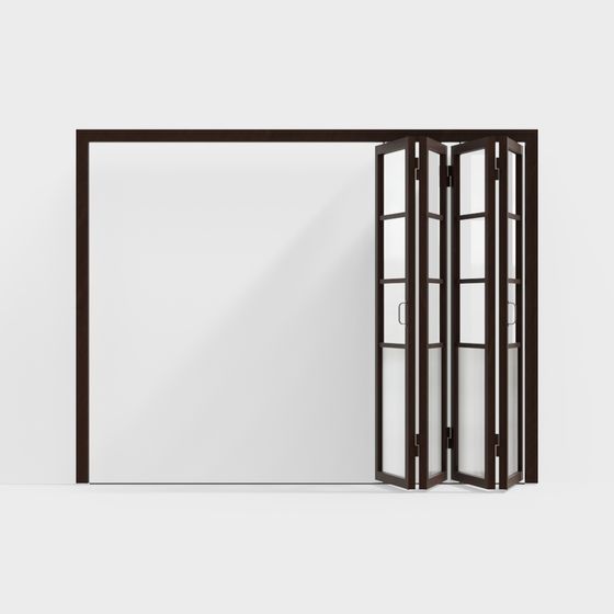 Folding Door 3D Model in Black