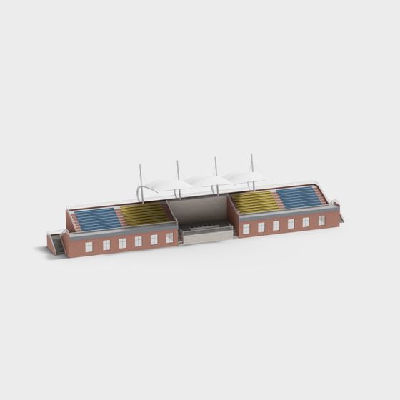 Stadium 3D Model in Low-Polygon Style