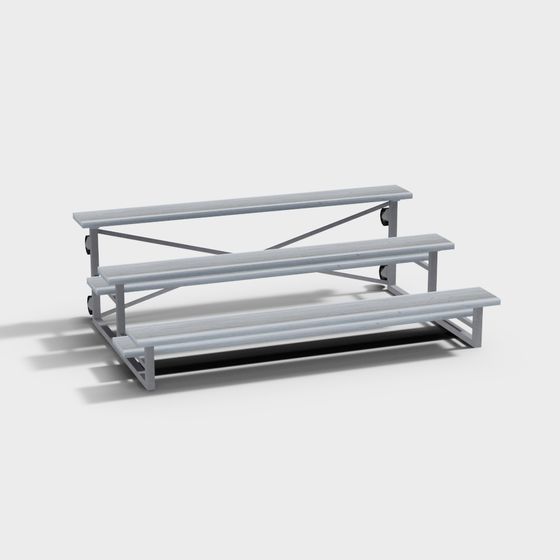 Stylish Outdoor Bench 3D model for Urban Spaces