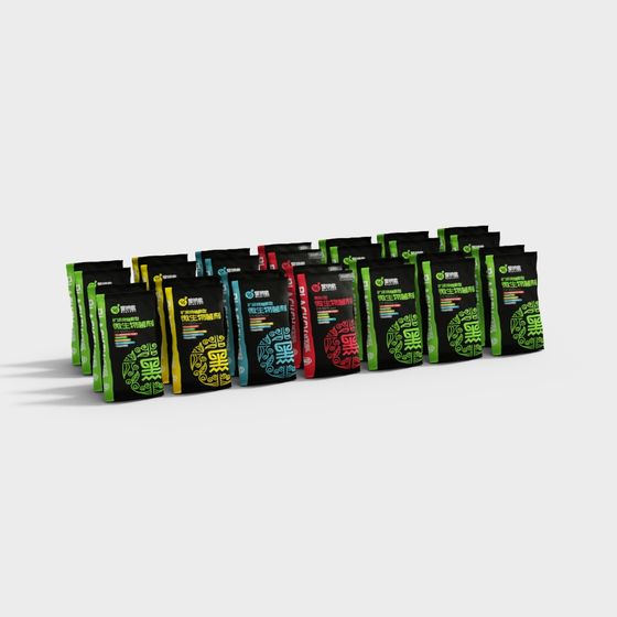 Colorful Packaging Bag 3D model