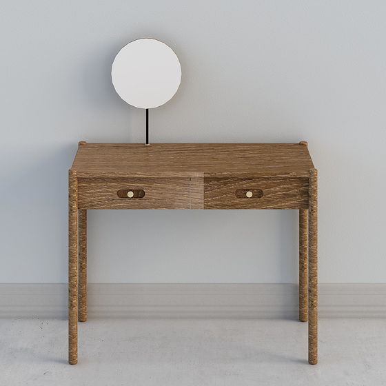 Elegant Low-Polygon Dressing Table 3D model