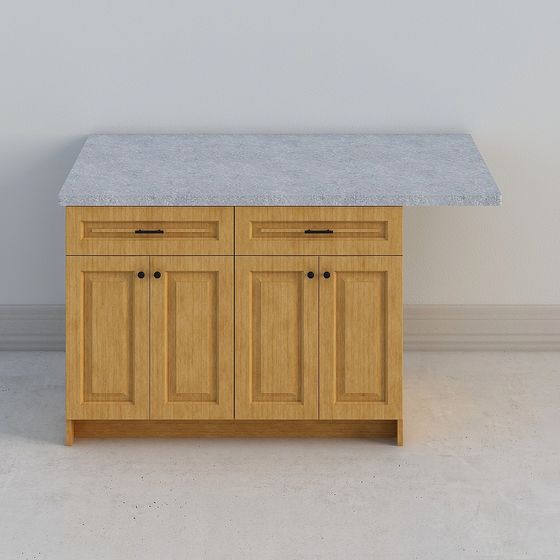Minimalist Kitchen Island 3D model