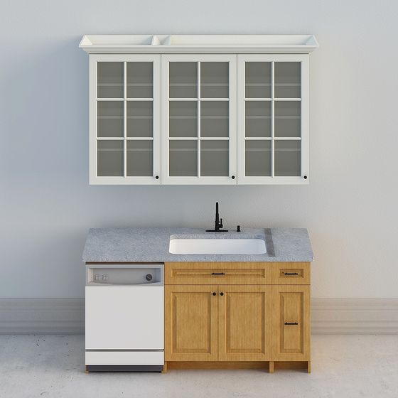Stylish Kitchen Sink Cabinet 3D model