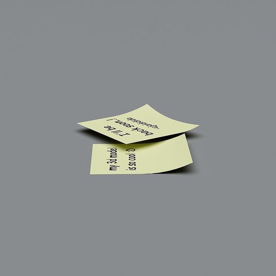 Low-Poly Sticky Notes Stack 3D model