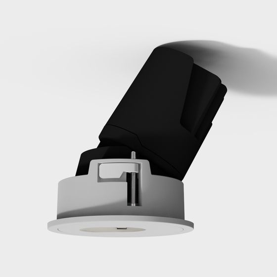 Low-Polygon Black Spotlight 3D model