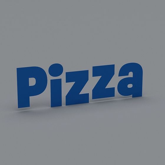 Stylish Low-Poly Pizza 3D model