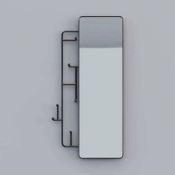 Industrial Style Mirror 3D model for Modern Interiors