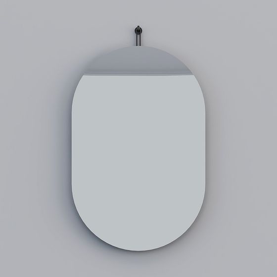 Elegant Oval Mirror 3D model for Modern Interiors