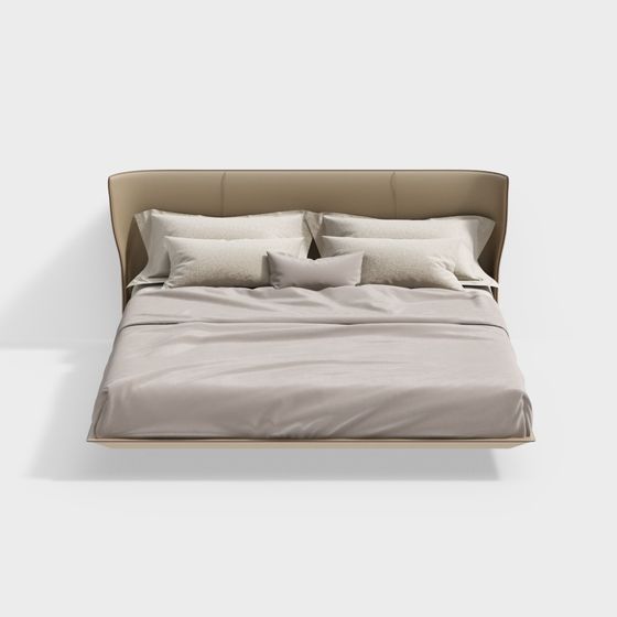 Sophisticated Low-Poly Bed 3D model for Contemporary Spaces