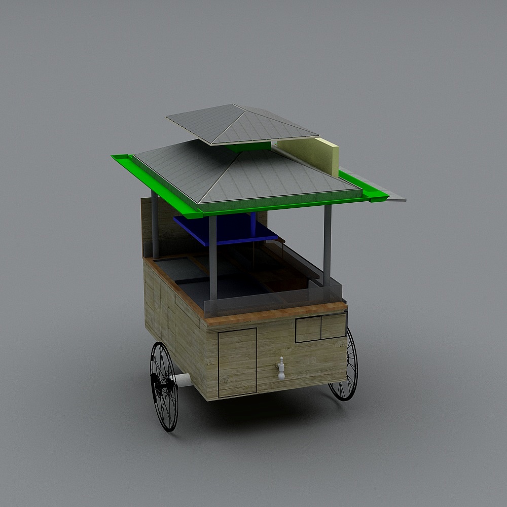 Futuristic Market Cart 3D model