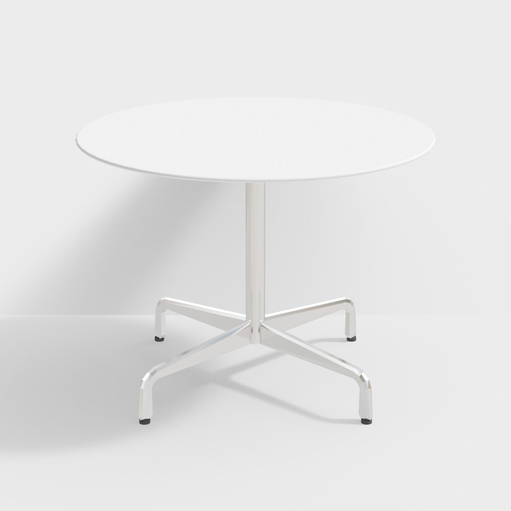 다이닝 테이블-1100-화이트 스톤 플레이트-스테인레스 스틸 컬러 다리