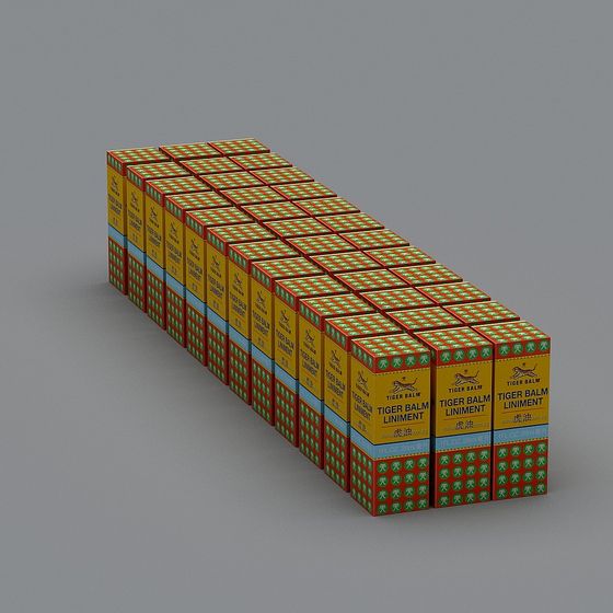 Traditional Tiger Balm Packaging Box 3D Model
