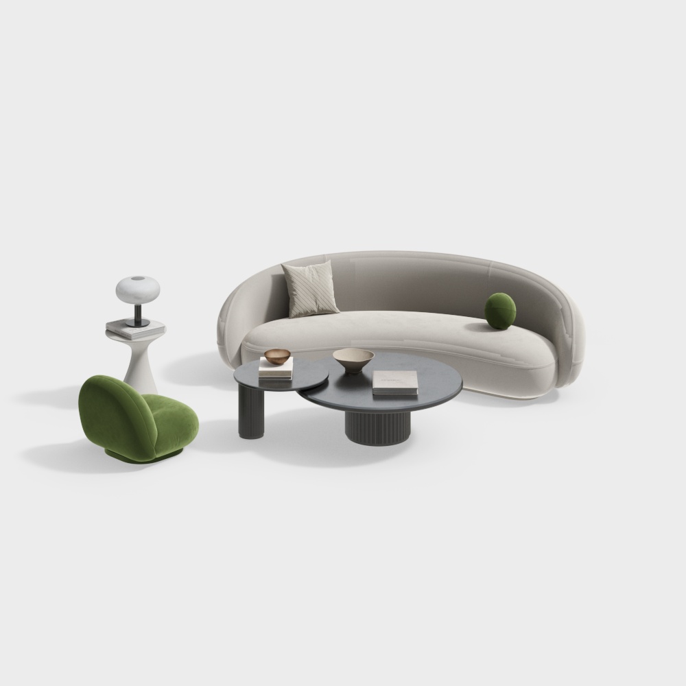 크림 스타일 소파 조합