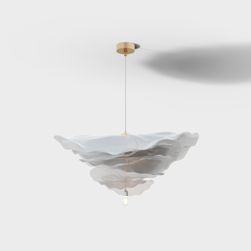 Cloud Chiffon Pendant Light 3D Model – Low-Poly Floral Design