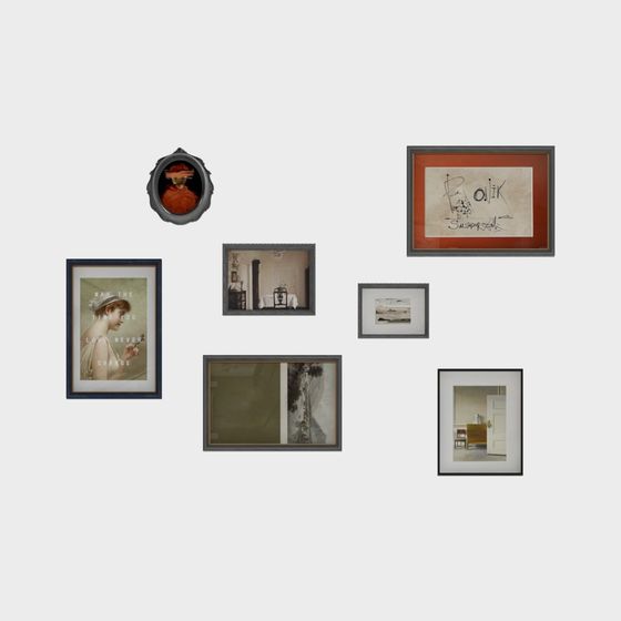 Vintage Gallery Wall 3D model