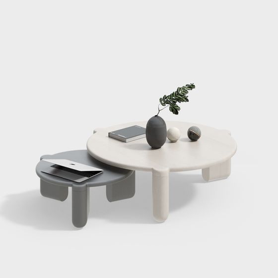 Modern Beige Coffee Table 3D Model