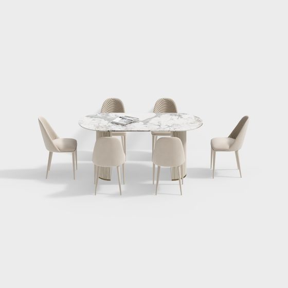 Elegant Dining Table Set 3D model