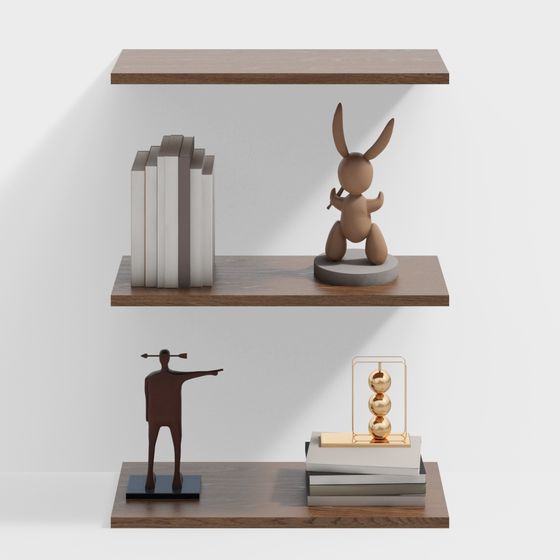 Art on Shelf 3D model - Stylish Low Poly Design