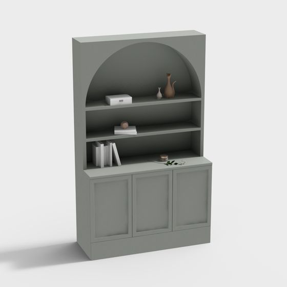 Curved Bookshelf 3D model