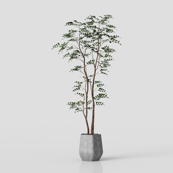 Chic Wabi-Sabi Greenery 3D Model for Natural Decor