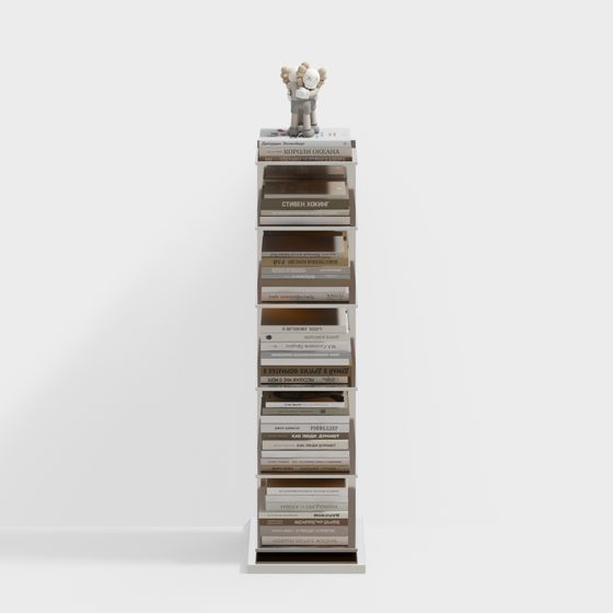 Bookshelf with KAWS Figure 3D model
