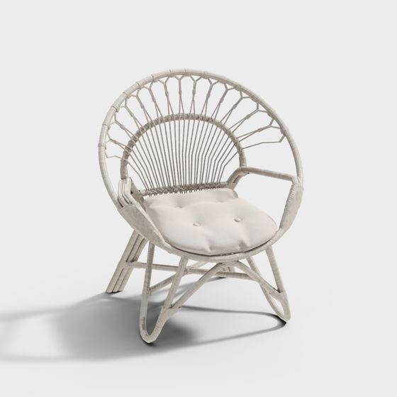 Elegant Rattan Chair 3D model for Relaxing Spaces