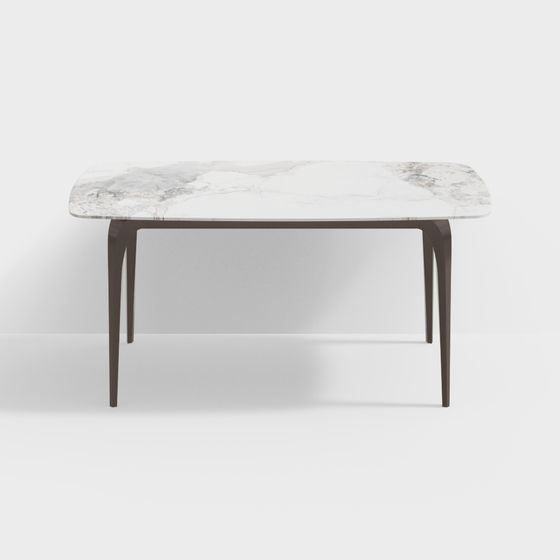 Elegant Marble Dining Table 3D Model