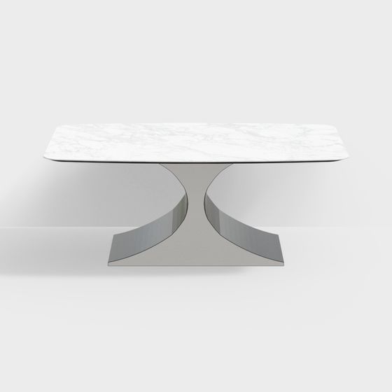 Sleek Marble Dining Table 3D model