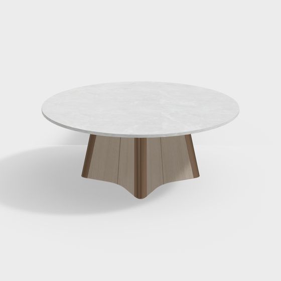 Elegant Low-Poly Round Table 3D model