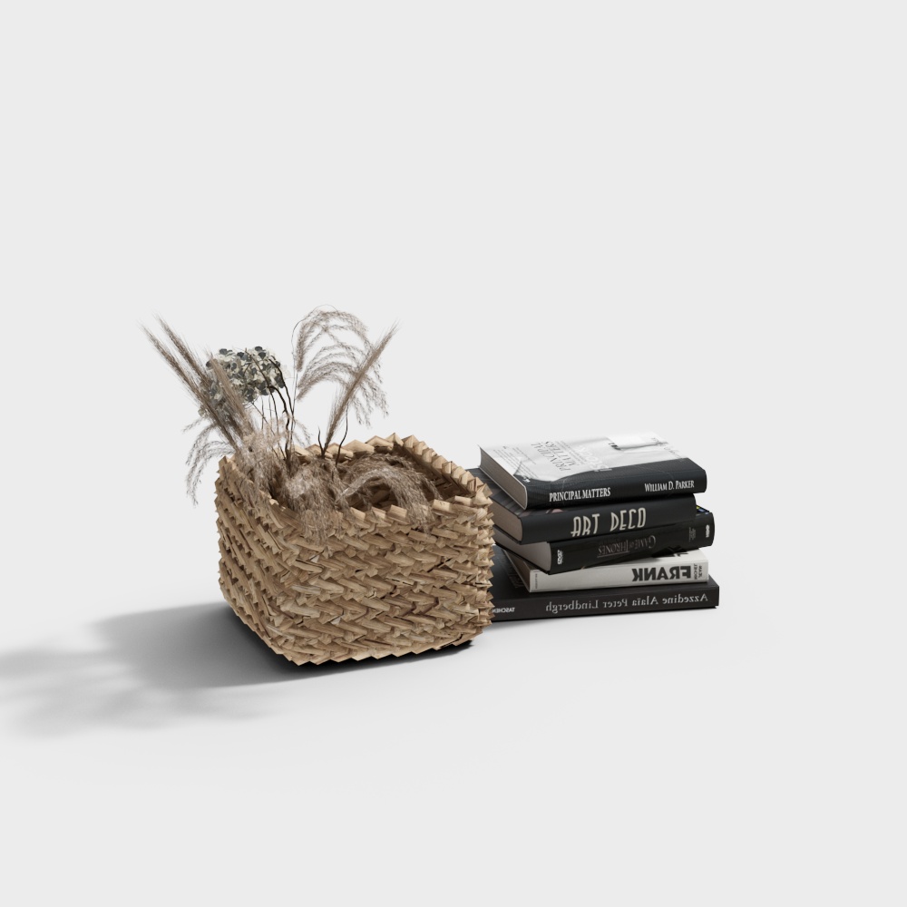 Charming Low-Polygon Woven Basket 3D model