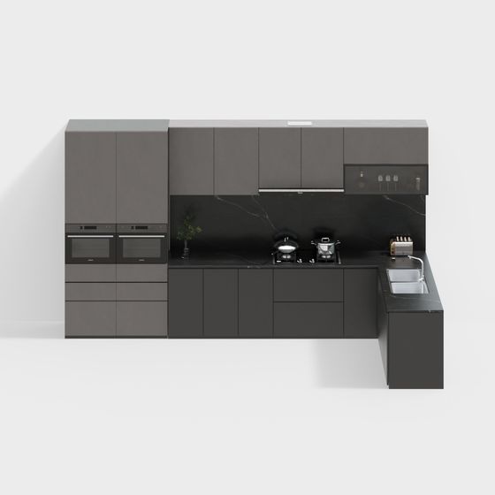 Sleek Modern Kitchen Design 3D model