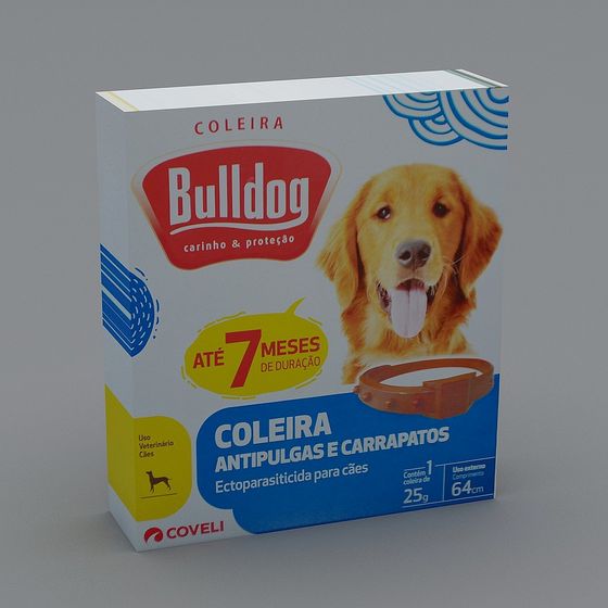 Bulldog Flea Collar Packaging Box 3D model