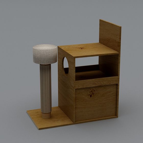 Wooden Cat Climbing Frame 3D model