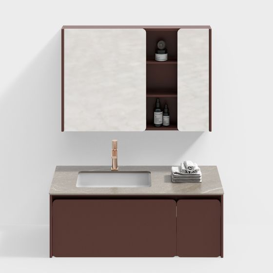 Modern Low-Poly Bathroom Vanity 3D model