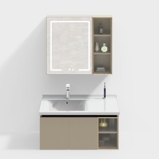 Chic Minimalist Bathroom Cabinet 3D model