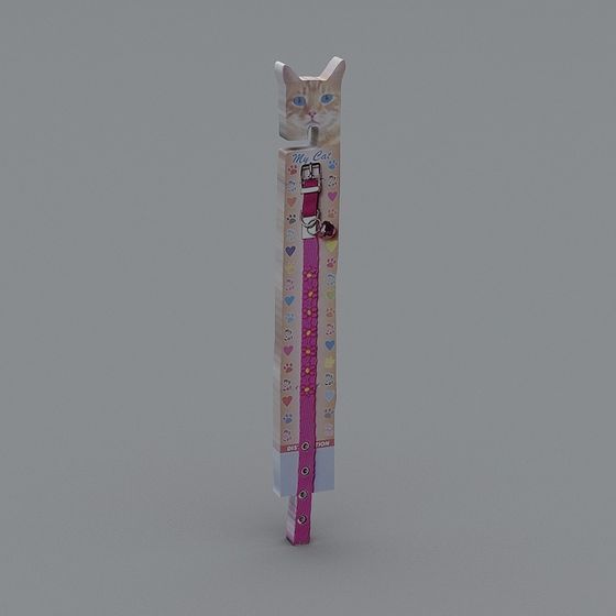 Charming Low-Polygon Cat Collar 3D model
