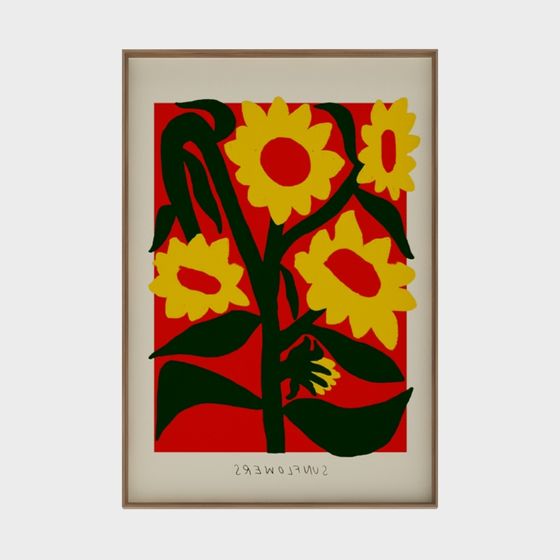 Vibrant Low-Poly Sunflower 3D model for Creative Projects