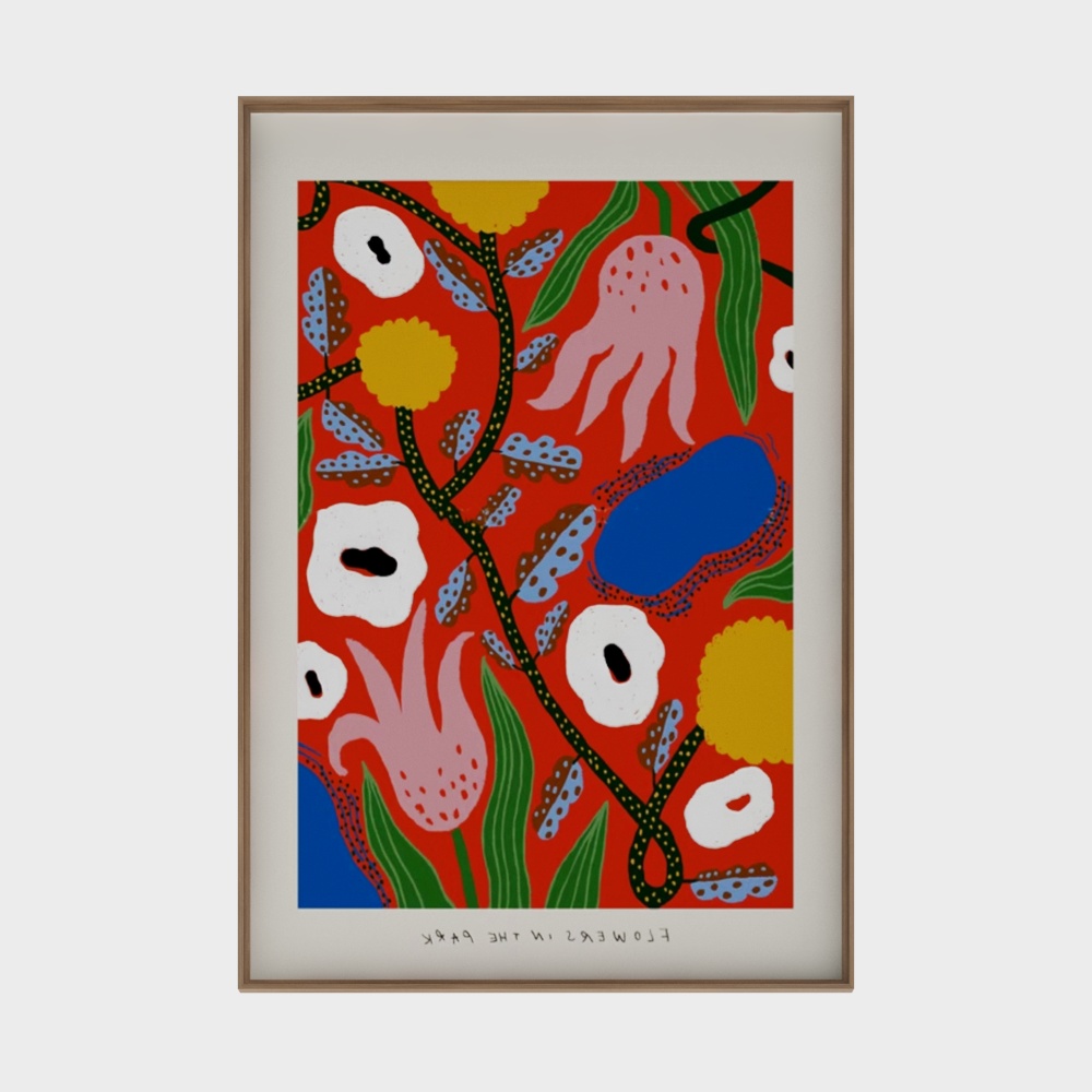 Vibrant Park Flowers 3D Model – Colorful Floral Design