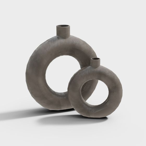 Minimalist Intertwined Gray Vase 3D model